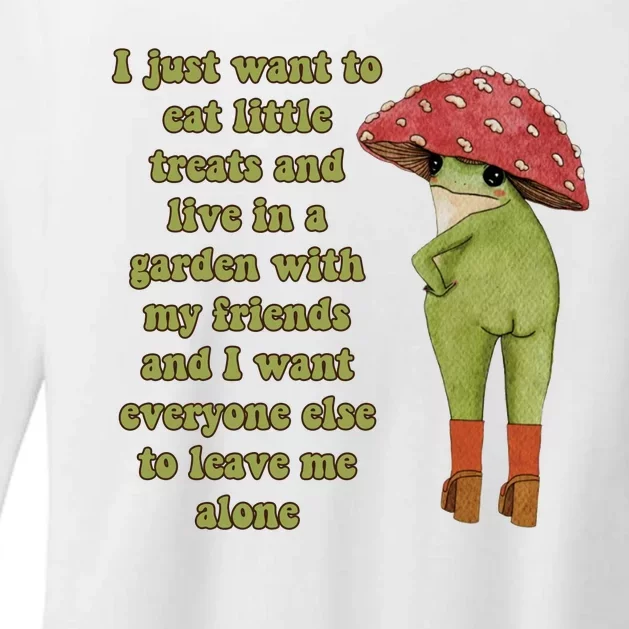 I Just Want To Eat Little Treats Funny Cartoon Frog Womens CVC Long Sleeve Shirt