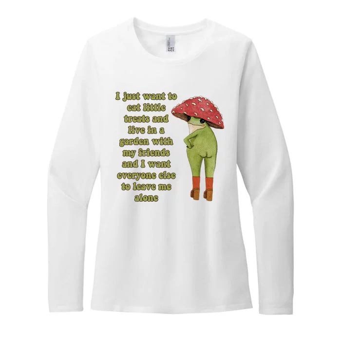 I Just Want To Eat Little Treats Funny Cartoon Frog Womens CVC Long Sleeve Shirt