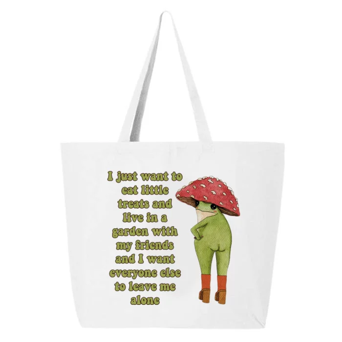 I Just Want To Eat Little Treats Funny Cartoon Frog 25L Jumbo Tote