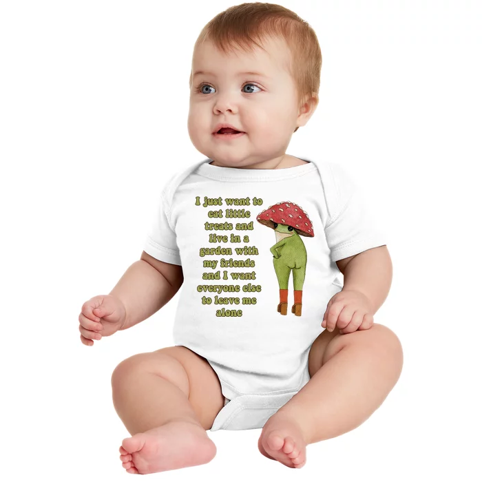 I Just Want To Eat Little Treats Funny Cartoon Frog Baby Bodysuit