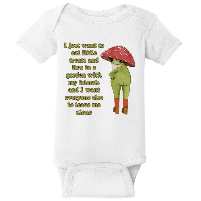 I Just Want To Eat Little Treats Funny Cartoon Frog Baby Bodysuit