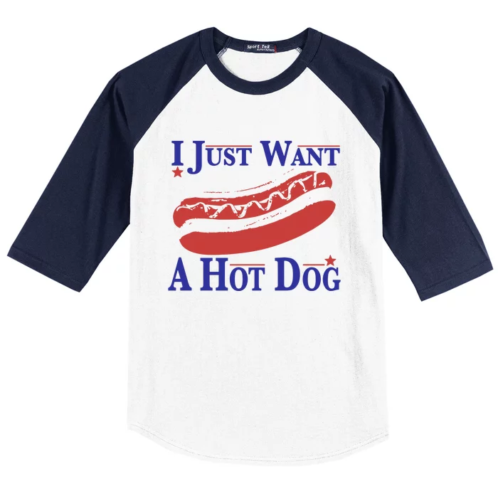 I Just Want A Hot Dog Baseball Sleeve Shirt