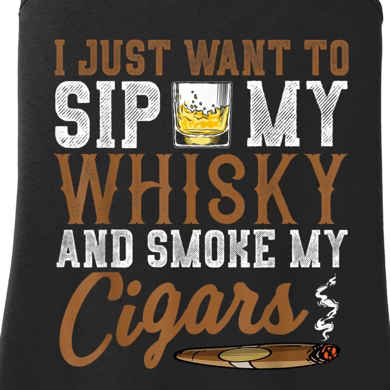 I Just Want To Sip My Whiskey & Smoke My Cigars Grandpa Ladies Essential Tank