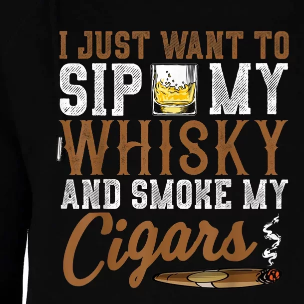 I Just Want To Sip My Whiskey & Smoke My Cigars Grandpa Womens Funnel Neck Pullover Hood