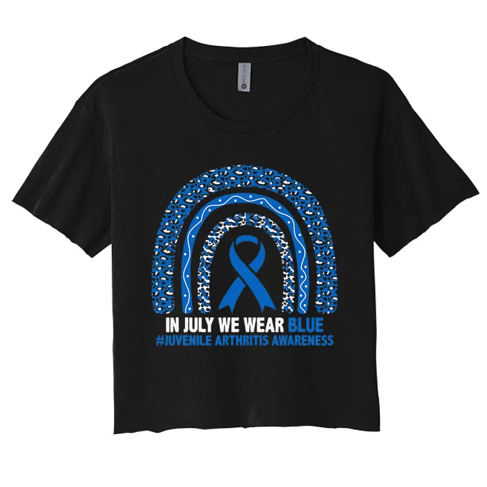 In July We Wear Blue Juvenile Arthritis Women's Crop Top Tee