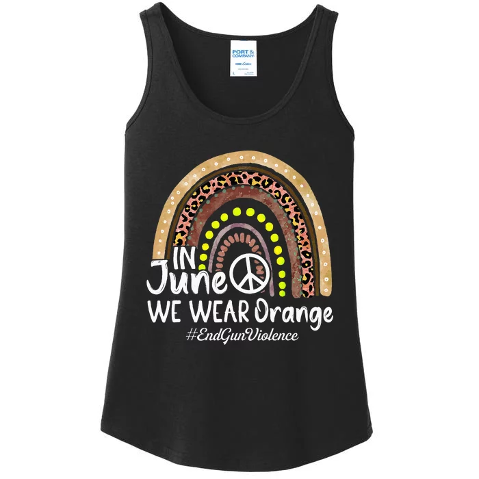 In June We Wear Orange End Gun Violence Awareness Rainbow Ladies Essential Tank