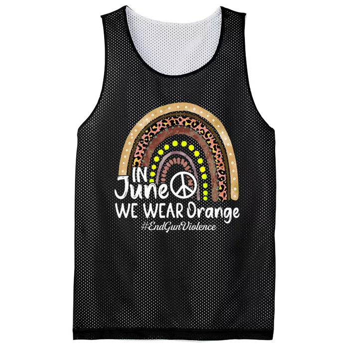 In June We Wear Orange End Gun Violence Awareness Rainbow Mesh Reversible Basketball Jersey Tank