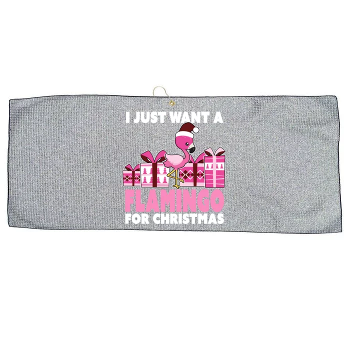 I Just Want A Flamingo For Christmas Flamingo Christmas Meaningful Gift Large Microfiber Waffle Golf Towel