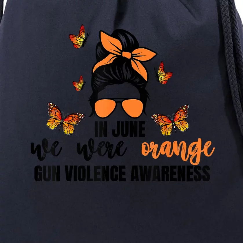 In June We Wear Orange Gun Violence Awareness Day Drawstring Bag