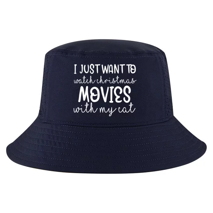 I Just Want To Watch Christmas Movies With My Cat Funny San Cute Gift Cool Comfort Performance Bucket Hat