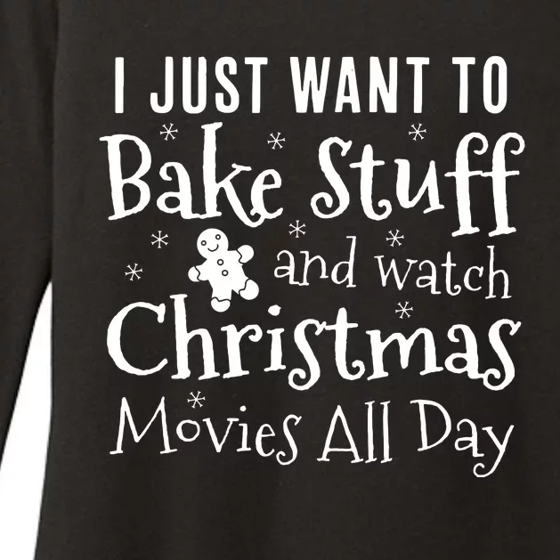 I Just Want To Bake Stuff And Watch Christmas Movies Red Womens CVC Long Sleeve Shirt