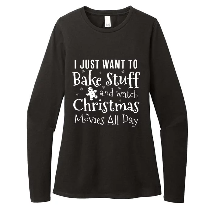 I Just Want To Bake Stuff And Watch Christmas Movies Red Womens CVC Long Sleeve Shirt