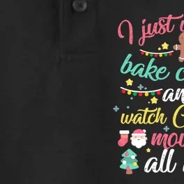 I Just Want to Bake Cookies Drink Hot Cocoa Watch Christmas Dry Zone Grid Performance Polo