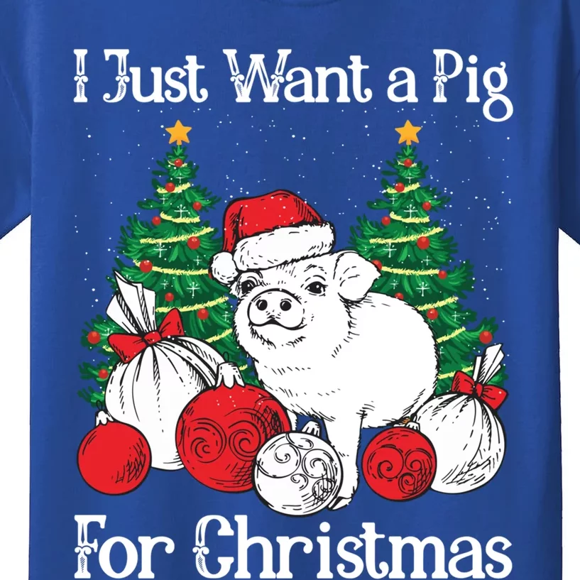 I Just Want A Pig For Christmas Holiday Tree Piglet Cute Cute Gift Kids T-Shirt