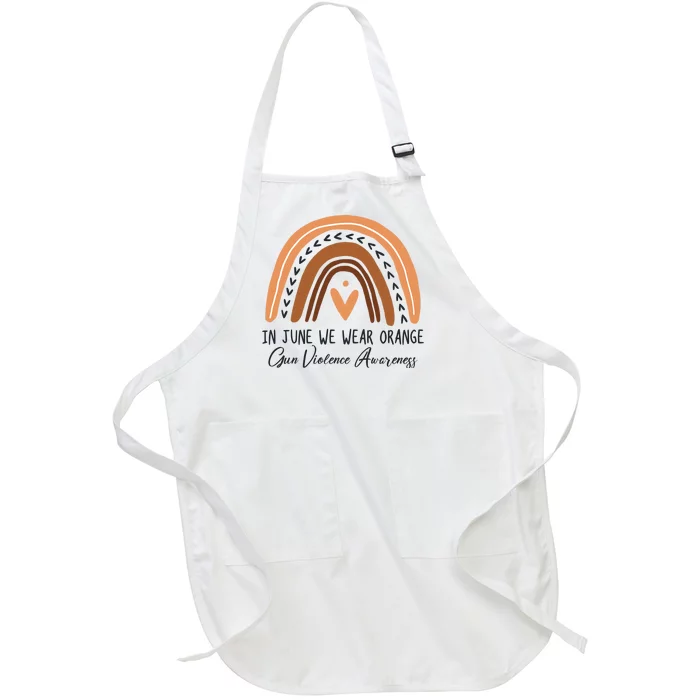 In June We Wear Orange Gun Violence Awareness Rainbow Full-Length Apron With Pocket