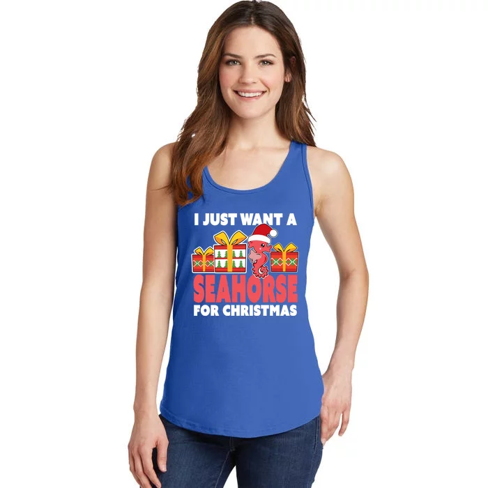 I Just Want A Seahorse For Christmas Christmas Seahorse Gift Ladies Essential Tank