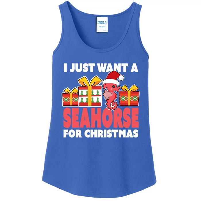 I Just Want A Seahorse For Christmas Christmas Seahorse Gift Ladies Essential Tank