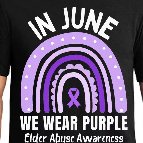 In June We Wear Purple Elder Abuse Awareness Ribbon Rainbow Pajama Set