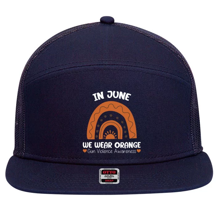 In June Wear Orange Gun Violence Awareness 7 Panel Mesh Trucker Snapback Hat