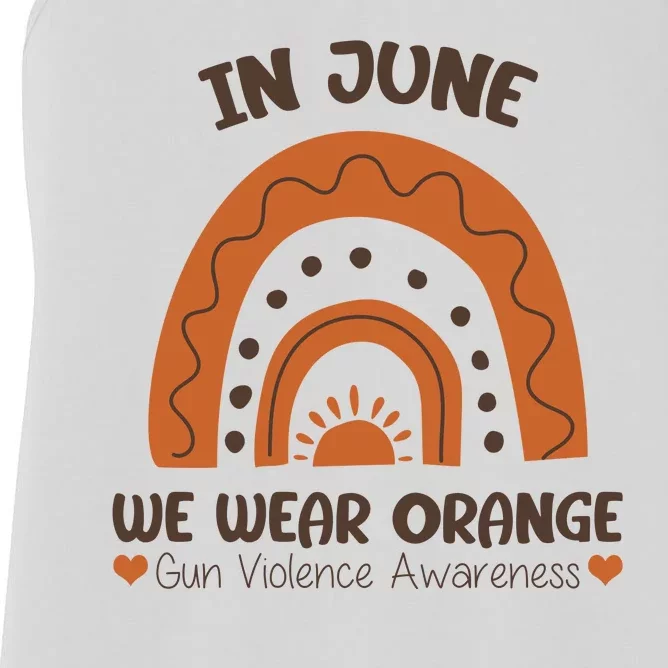 In June Wear Orange Gun Violence Awareness Women's Racerback Tank