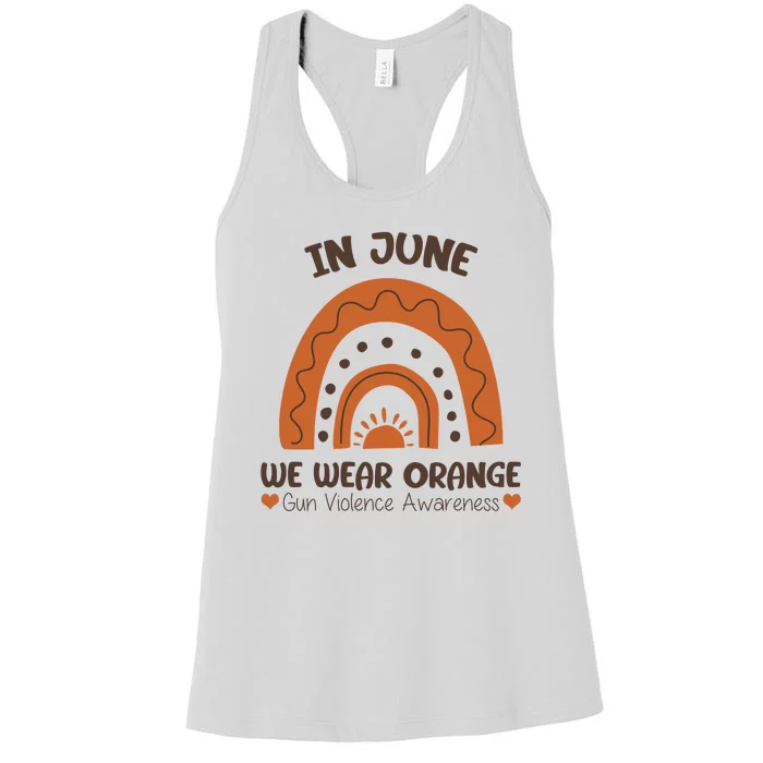 In June Wear Orange Gun Violence Awareness Women's Racerback Tank