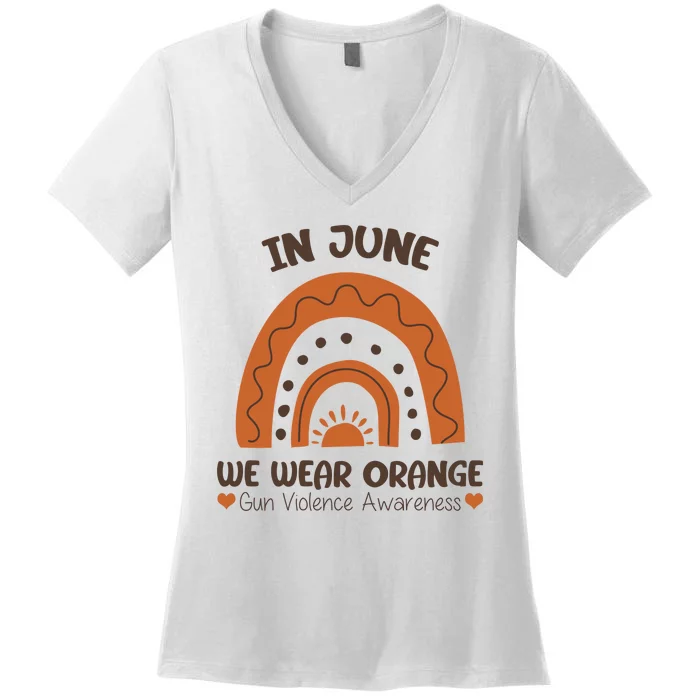 In June Wear Orange Gun Violence Awareness Women's V-Neck T-Shirt