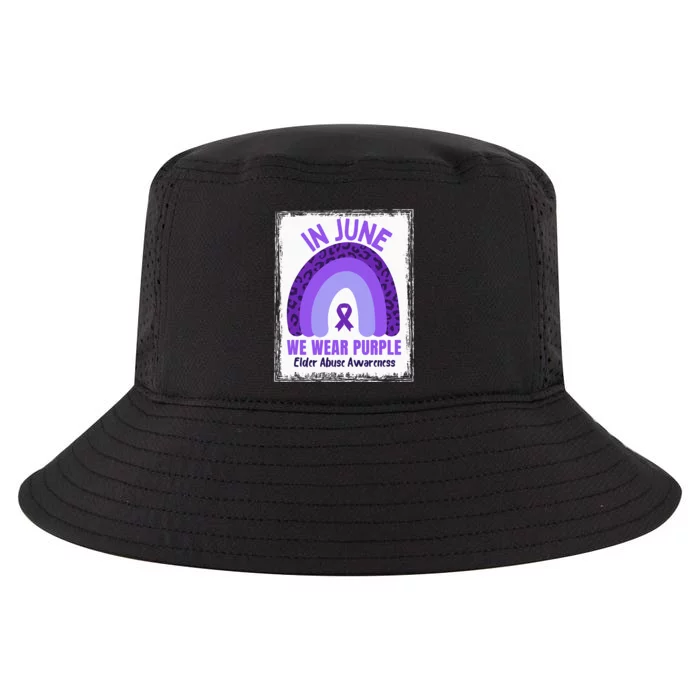 In June We Wear Purple Elder Abuse Awareness Ribbon Rainbow Cool Comfort Performance Bucket Hat