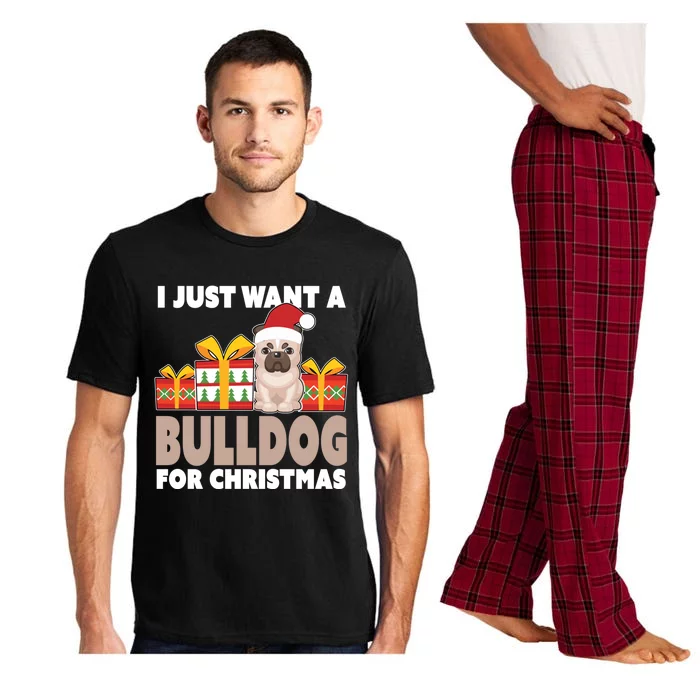 I Just Want A Bulldog For Christmas Cute Christmas Bulldog Cute Gift Pajama Set