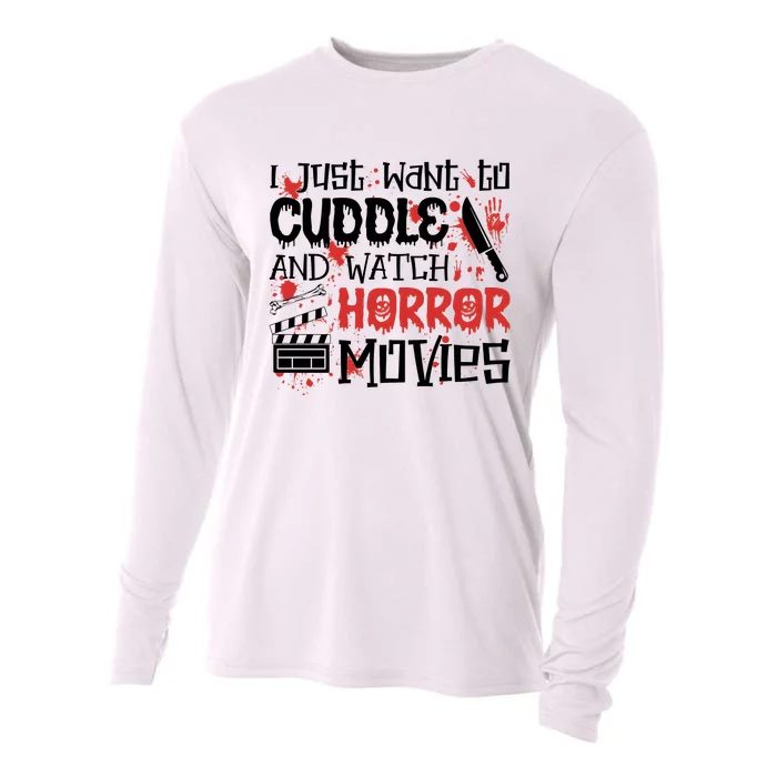 I Just Want To Cuddle And Watch Horror Movies Cooling Performance Long Sleeve Crew