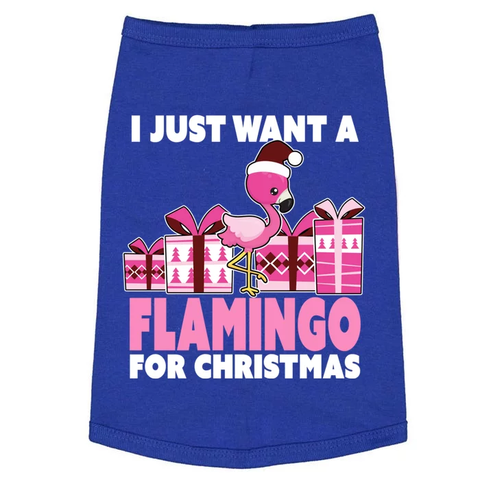 I Just Want A Flamingo For Christmas Flamingo Christmas Gift Doggie Tank