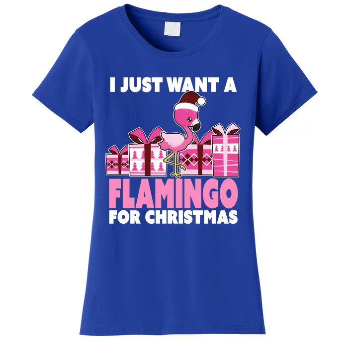 I Just Want A Flamingo For Christmas Flamingo Christmas Gift Women's T-Shirt