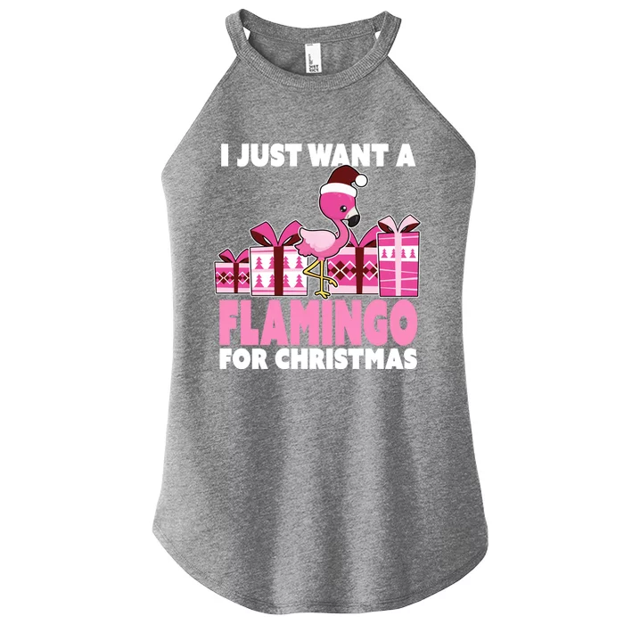 I Just Want A Flamingo For Christmas Flamingo Christmas Gift Women’s Perfect Tri Rocker Tank