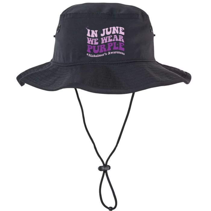 In June We Wear Purple Alzheimer Awareness Month Groovy Legacy Cool Fit Booney Bucket Hat