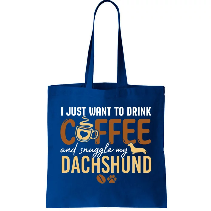 I Just Want To Coffee And Snuggle My Dachshund Xmas Gift Tote Bag