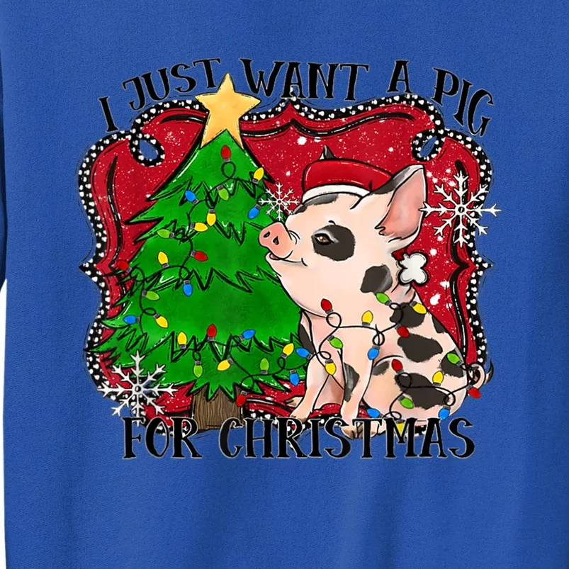 I Just Want A Pig For Christmas Funny Cool Gift Gift Tall Sweatshirt