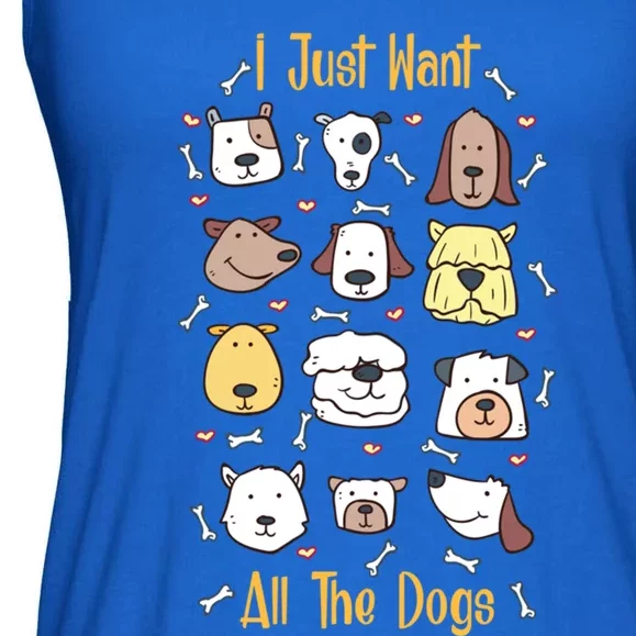 I Just Want All The Dogs Gift Ladies Essential Flowy Tank