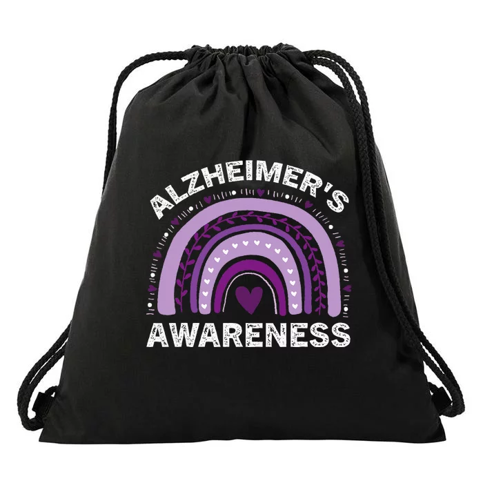 In June We Wear Purple Alzheimer Awareness Drawstring Bag