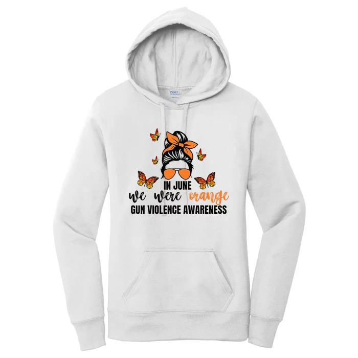 In June We Wear Orange Gun Violence Awareness Day Women's Pullover Hoodie