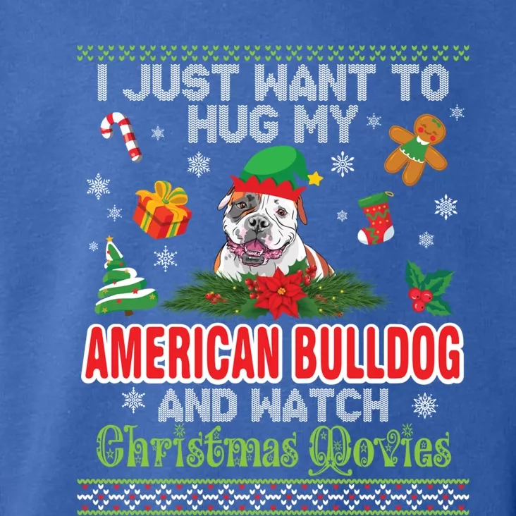 I Just Want To Hug My American Bulldog And Watch Xmas Movie Great Gift Toddler Hoodie