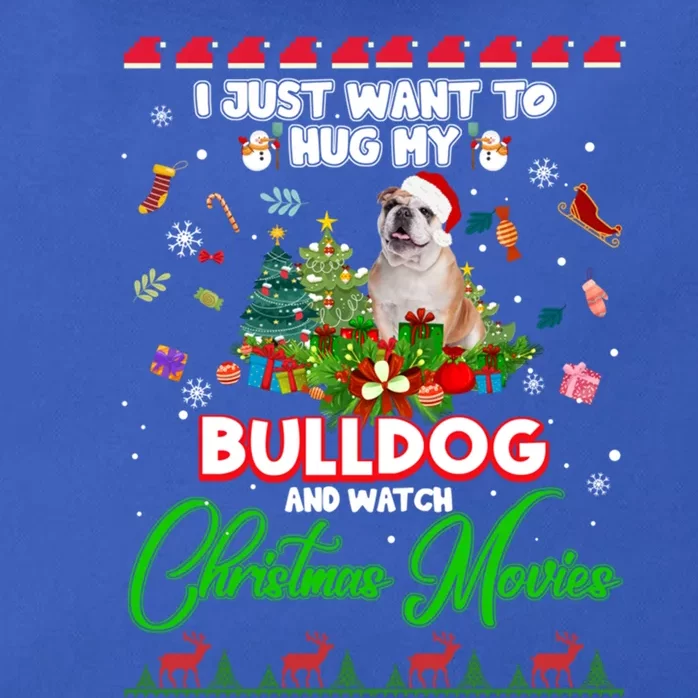 I Just Want To Hug My Bulldog And Watch Christmas Movies Meaningful Gift Zip Tote Bag