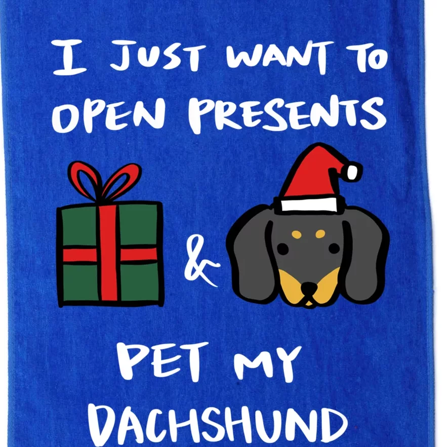 I Just Want To Open Presents And Pet My Dachshund Christmas Cute Gift Platinum Collection Golf Towel