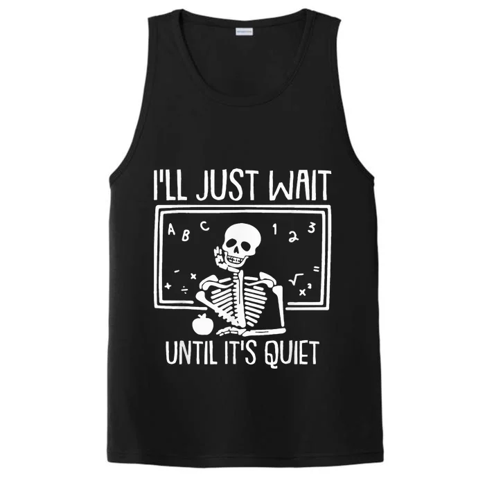 Ill Just Wait Until Its Quiet Teacher Lazy Halloween Costume Performance Tank