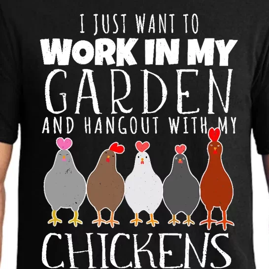 I Just Want To Work In My Garden Hangout With My Chickens Pajama Set