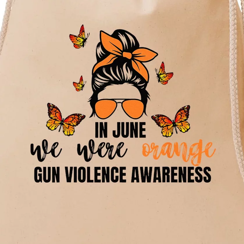 In June We Wear Orange Gun Violence Awareness Day Drawstring Bag