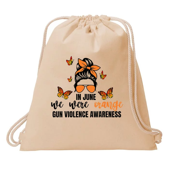 In June We Wear Orange Gun Violence Awareness Day Drawstring Bag