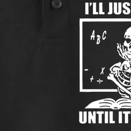 I'll Just Wait Until It's Quiet Skeleton Teacher Dry Zone Grid Performance Polo