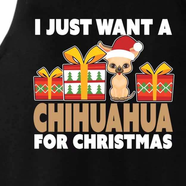 I Just Want A Chihuahua For Christmas Chihuahua Christmas Gift Ladies Tri-Blend Wicking Tank