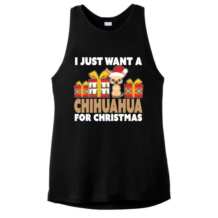 I Just Want A Chihuahua For Christmas Chihuahua Christmas Gift Ladies Tri-Blend Wicking Tank