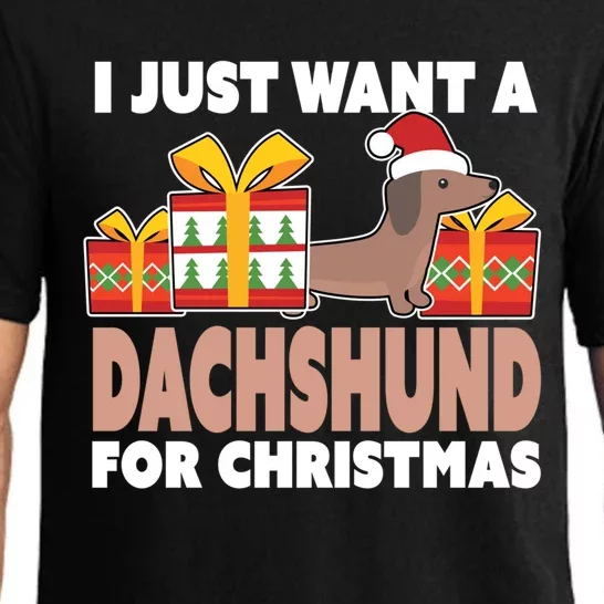 I Just Want A Dachshund For Christmas Dachshund Christmas Gift Pajama Set