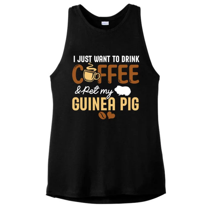 I Just Want To Coffee And Pet My Guinea Pig Lover Cute Cute Gift Ladies Tri-Blend Wicking Tank